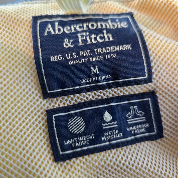 Abercrombie & Fitch Jacket Mens Medium Green Yellow Windbreaker Color Block 90s - Picture 9 of 10